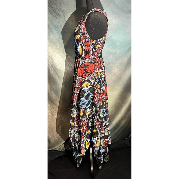 Alice + Olivia Kora Mixed Baroque Print Maxi‎ Dress V Neck Sleeveless Size 6 - Picture 3 of 10